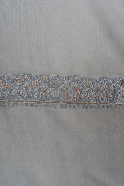 Silver Drift Rumal — Sozni Hand Embroidered