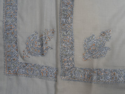 Silver Drift Rumal — Sozni Hand Embroidered