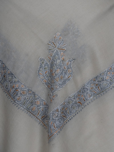 Silver Drift Rumal — Sozni Hand Embroidered