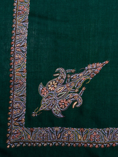 Verdant Ember Rumal — Sozni Hand Embroidered