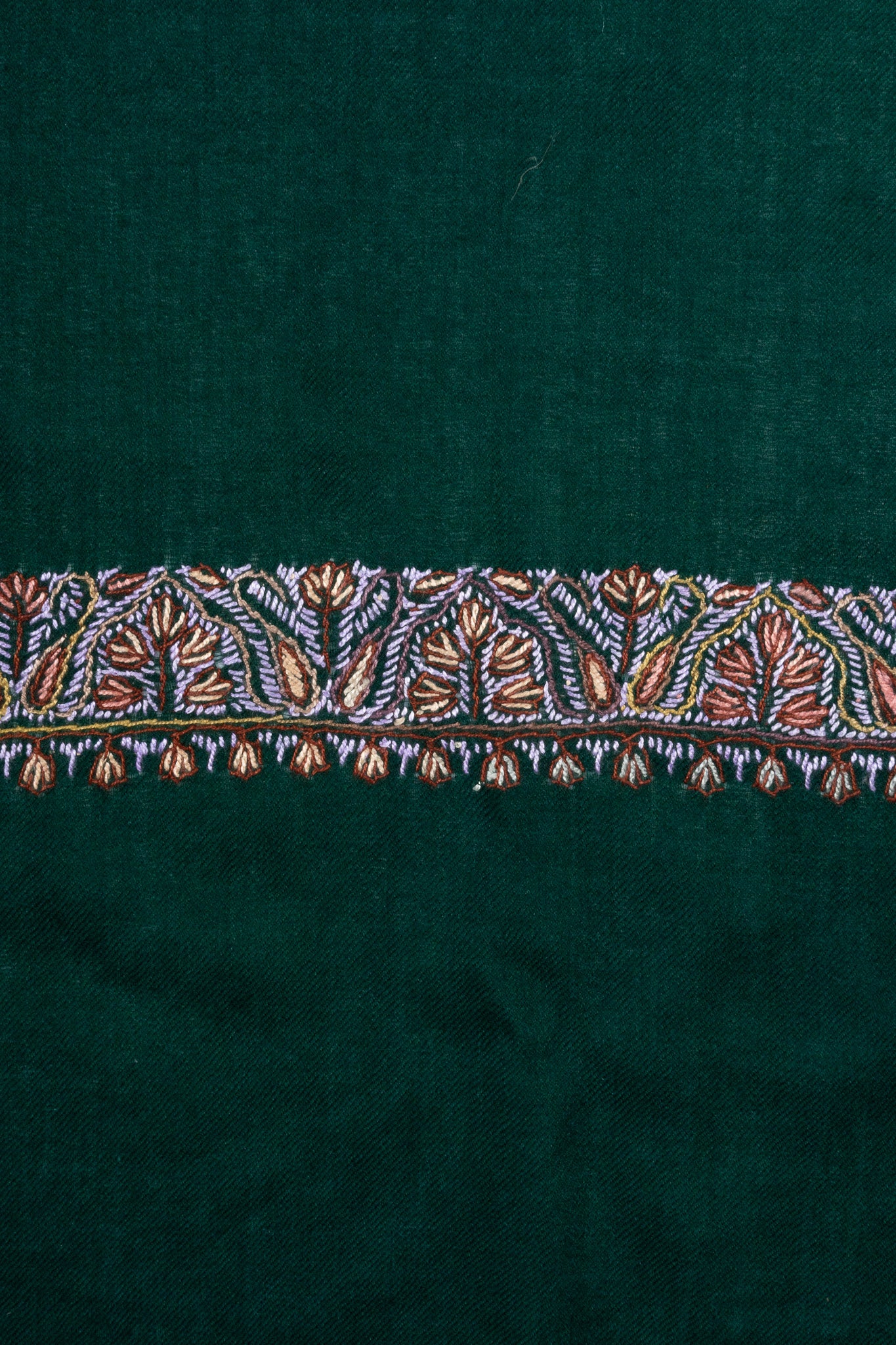 Verdant Ember Rumal — Sozni Hand Embroidered