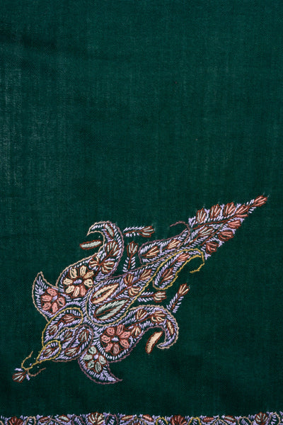 Verdant Ember Rumal — Sozni Hand Embroidered