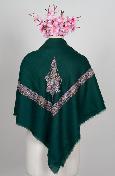 Verdant Ember Rumal — Sozni Hand Embroidered