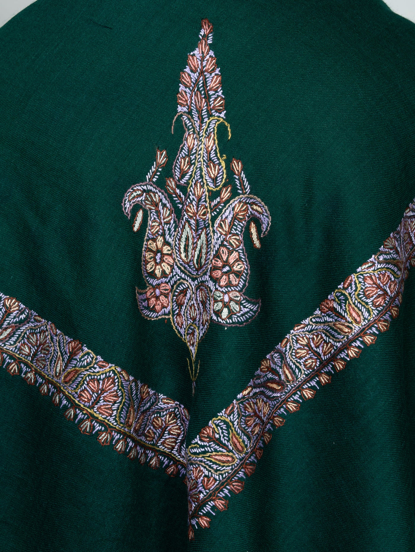 Verdant Ember Rumal — Sozni Hand Embroidered