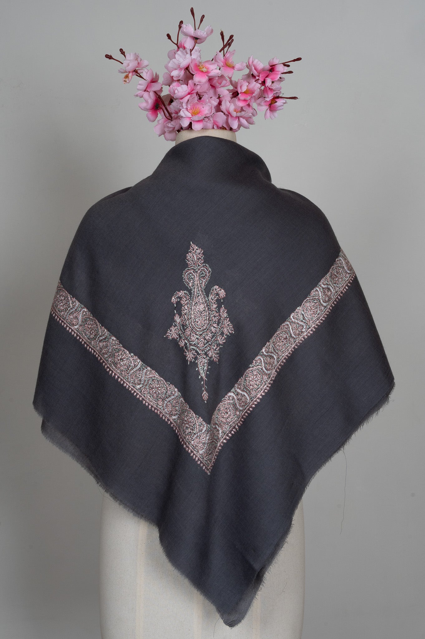 Midnight Blush Rumal — Sozni Hand Embroidered