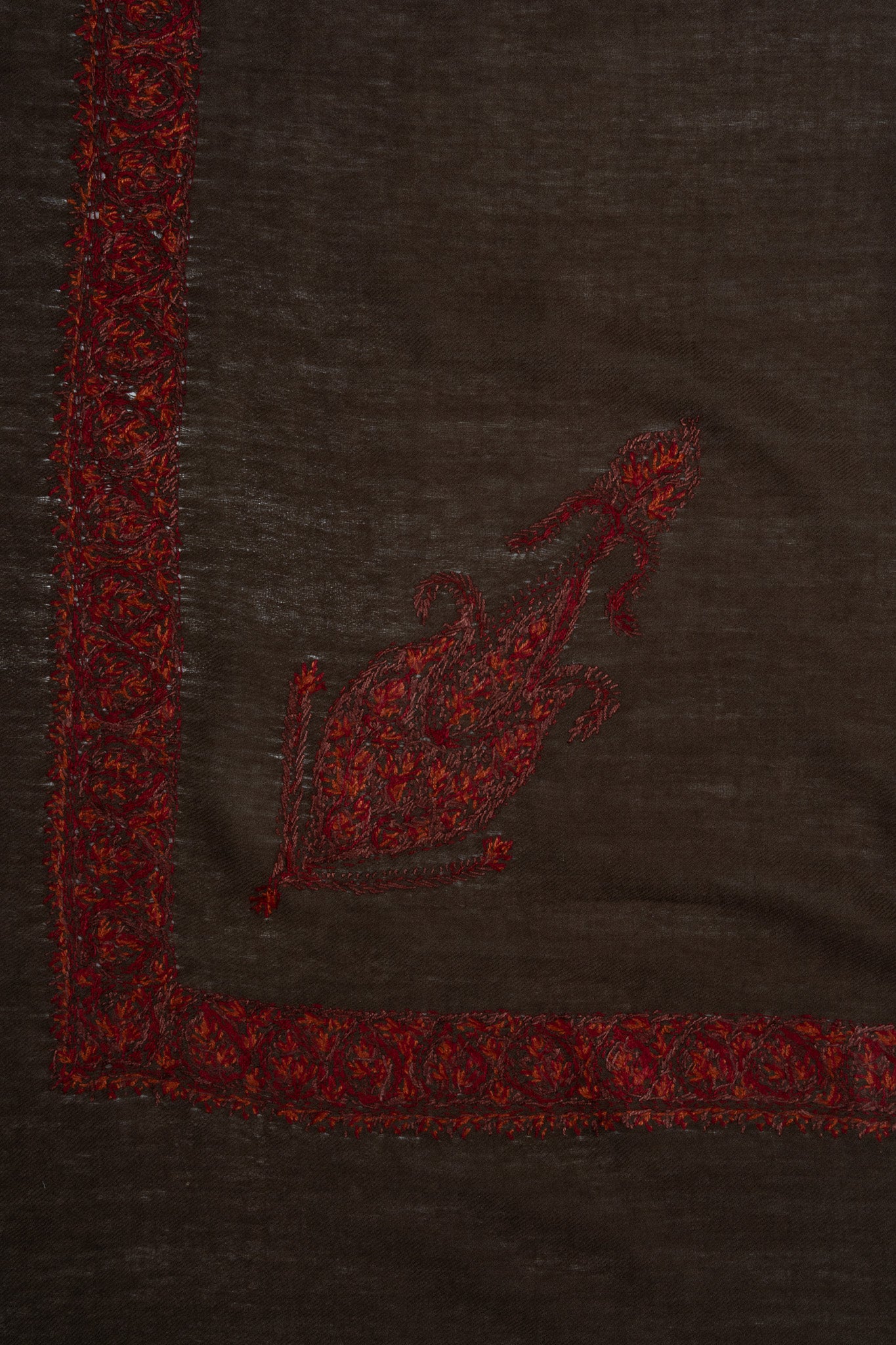 Ruby Mocha Rumal — Sozni Hand Embroidered