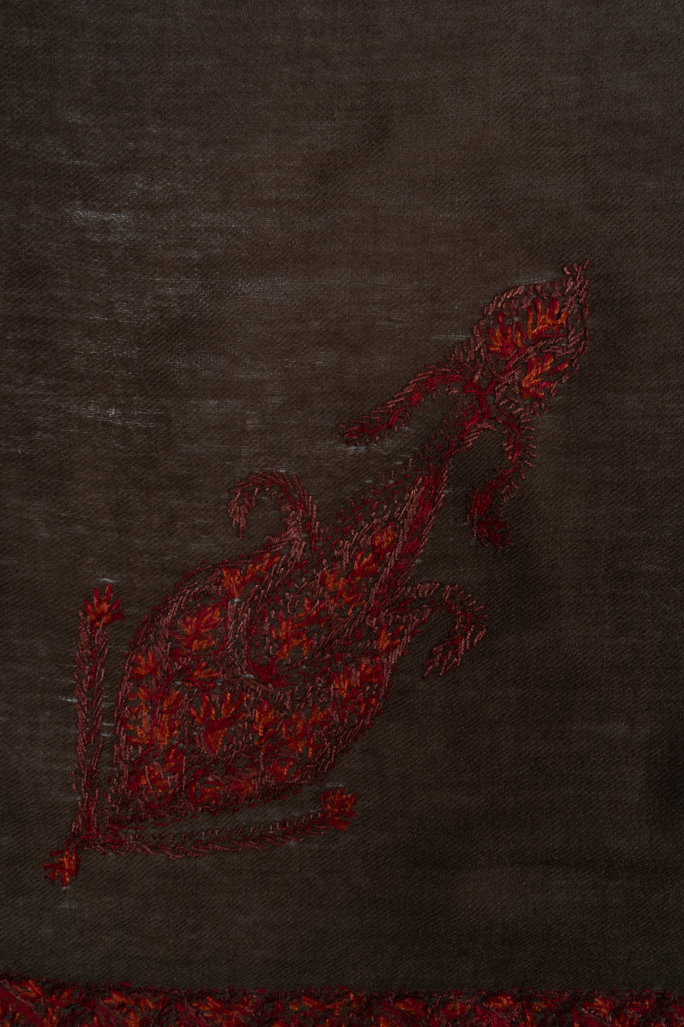 Ruby Mocha Rumal — Sozni Hand Embroidered
