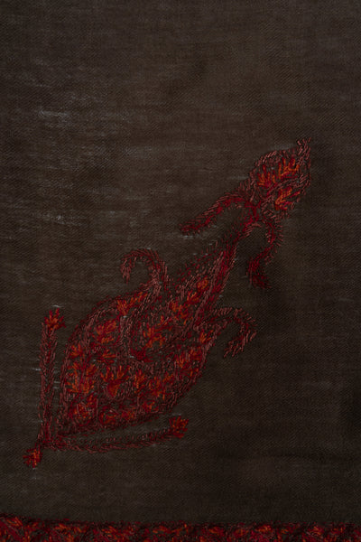 Ruby Mocha Rumal — Sozni Hand Embroidered