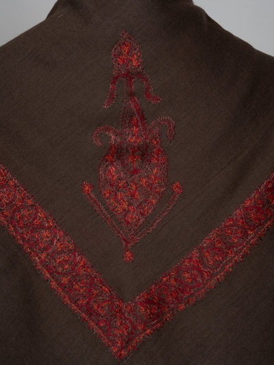 Ruby Mocha Rumal — Sozni Hand Embroidered