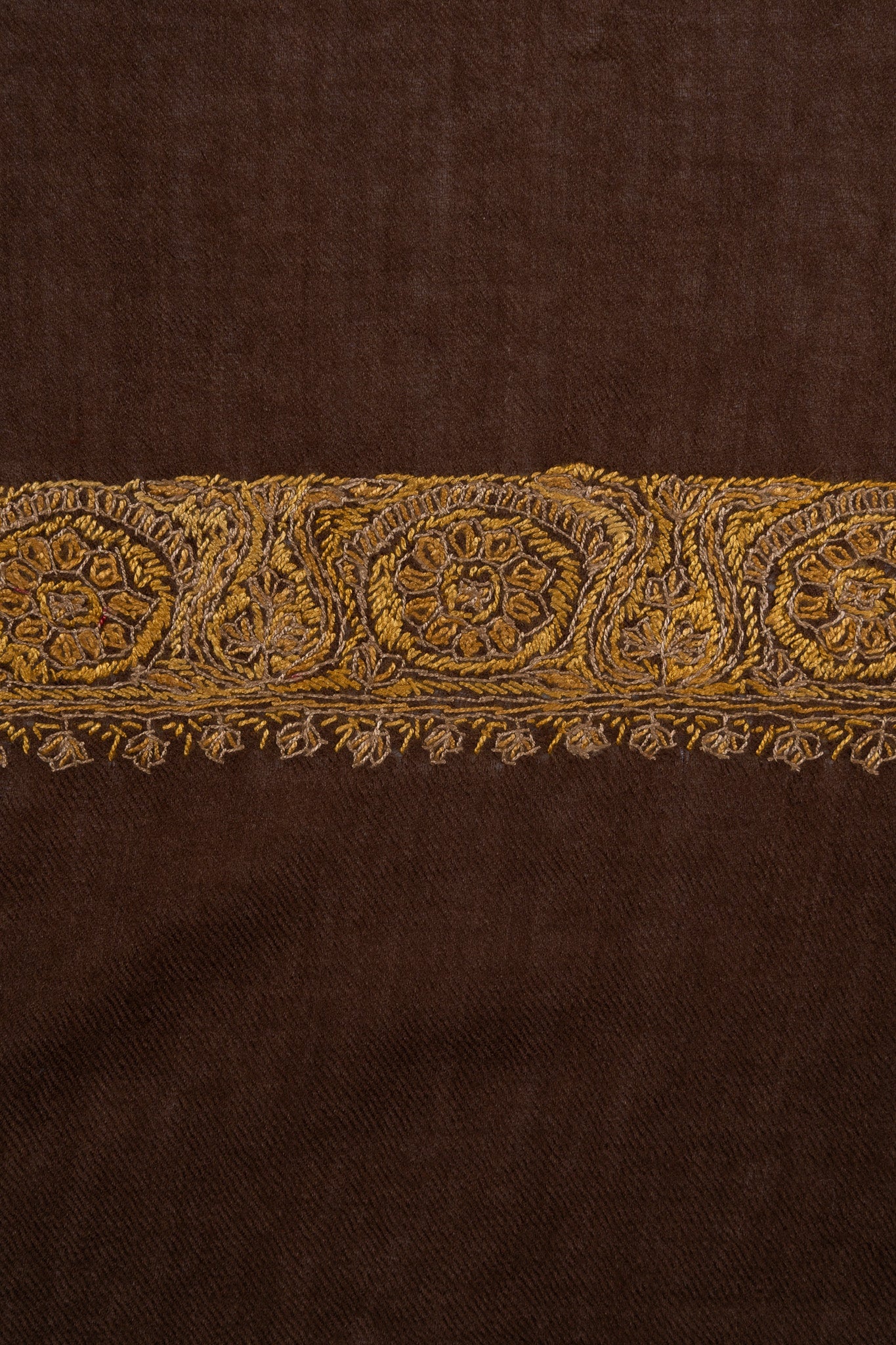 Antique Umber Rumal — Sozni Hand Embroidered