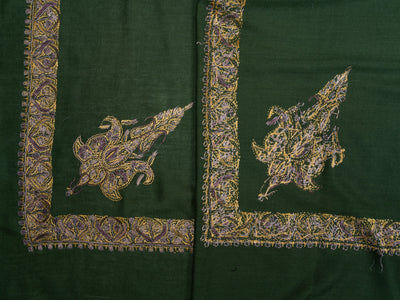 Emerald Dusk Rumal — Sozni Hand Embroidered