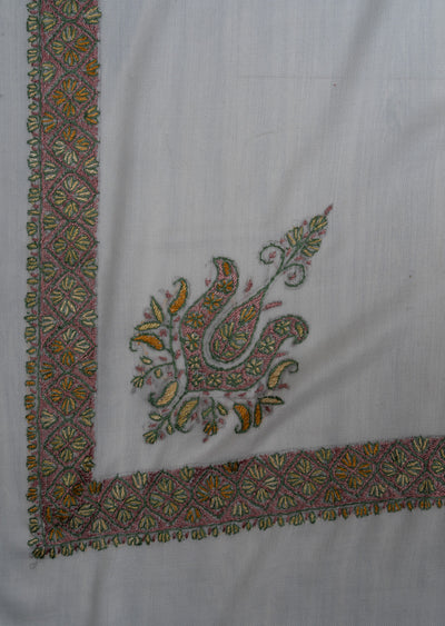 Blush Ivory Rumal — Sozni Hand Embroidered