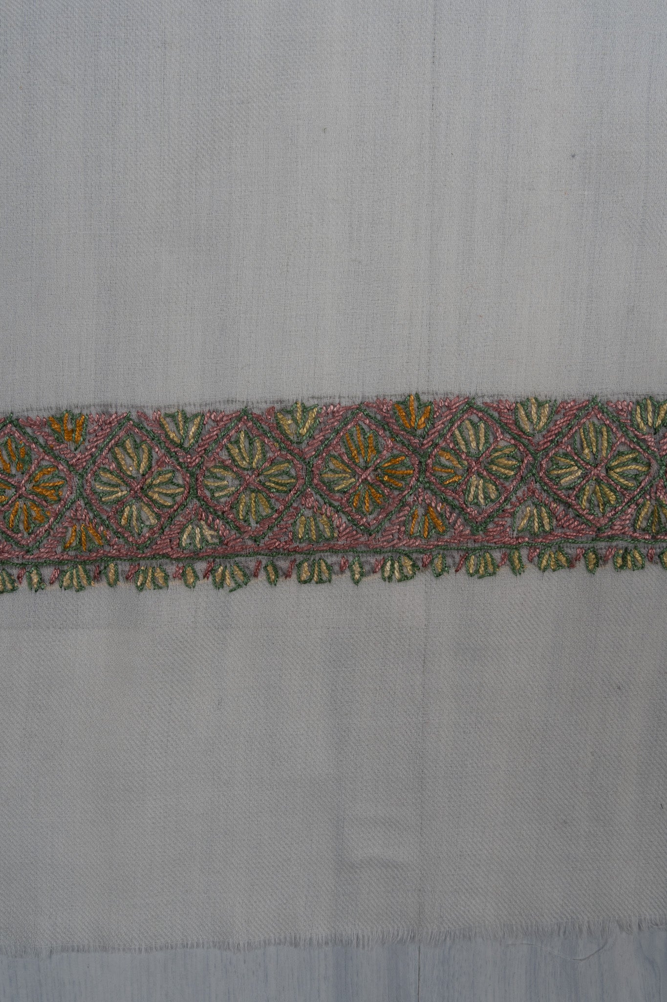 Blush Ivory Rumal — Sozni Hand Embroidered