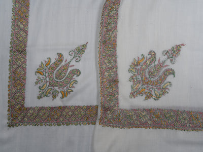 Blush Ivory Rumal — Sozni Hand Embroidered
