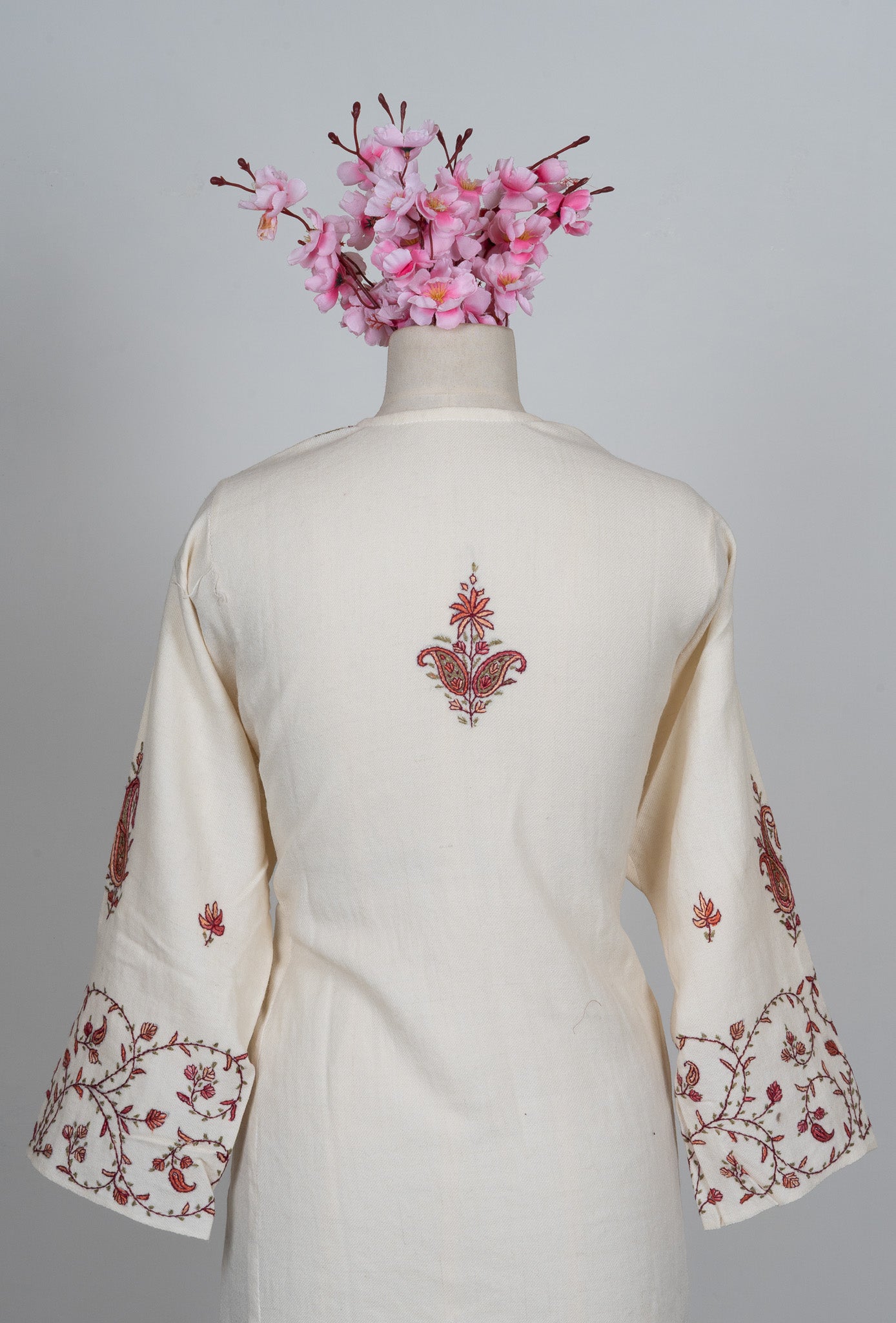 Pearl Vine Sozni Hand Embroidered Pheran