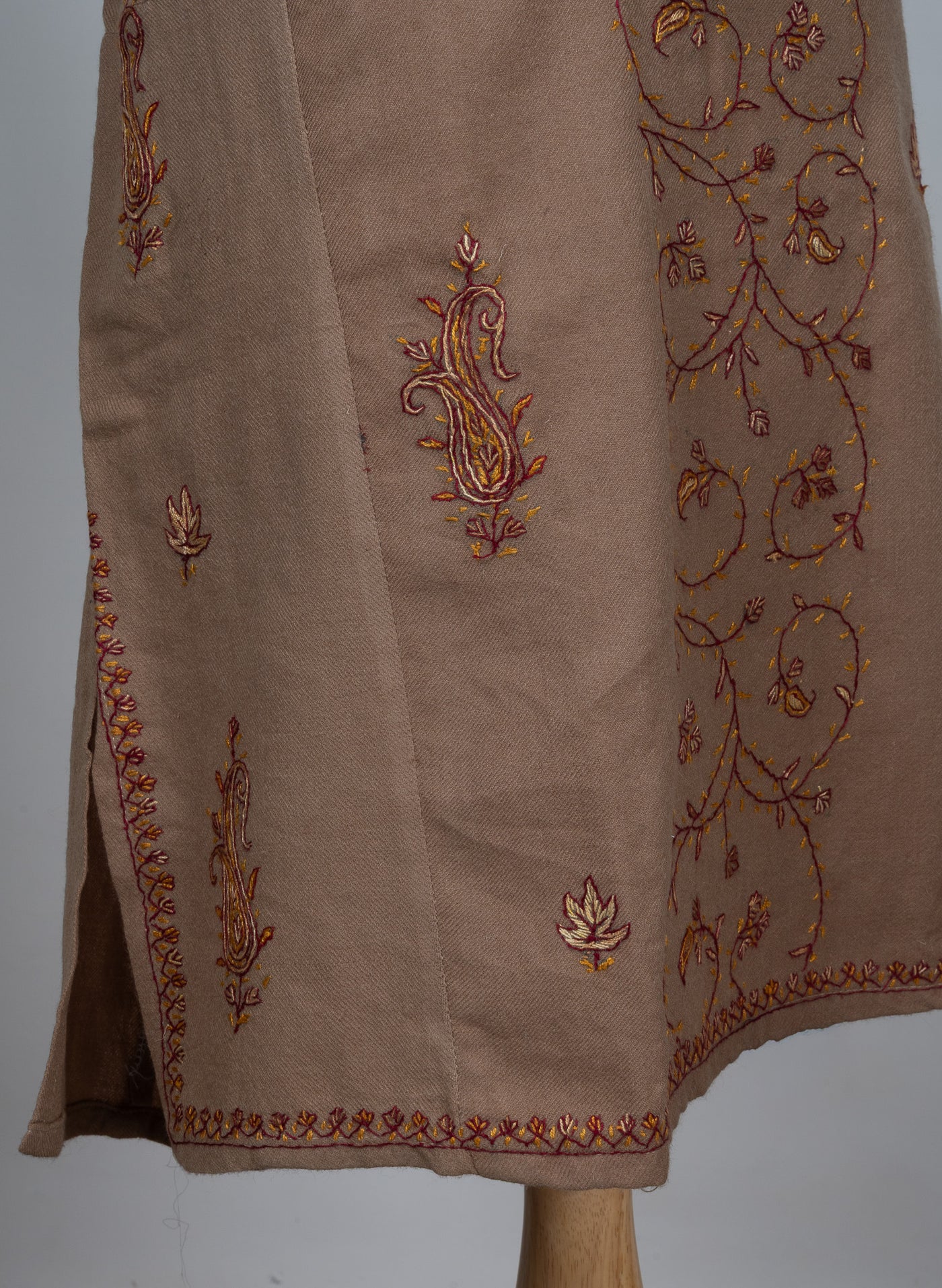 Mocha Whisper Sozni Hand Embroidered Pheran