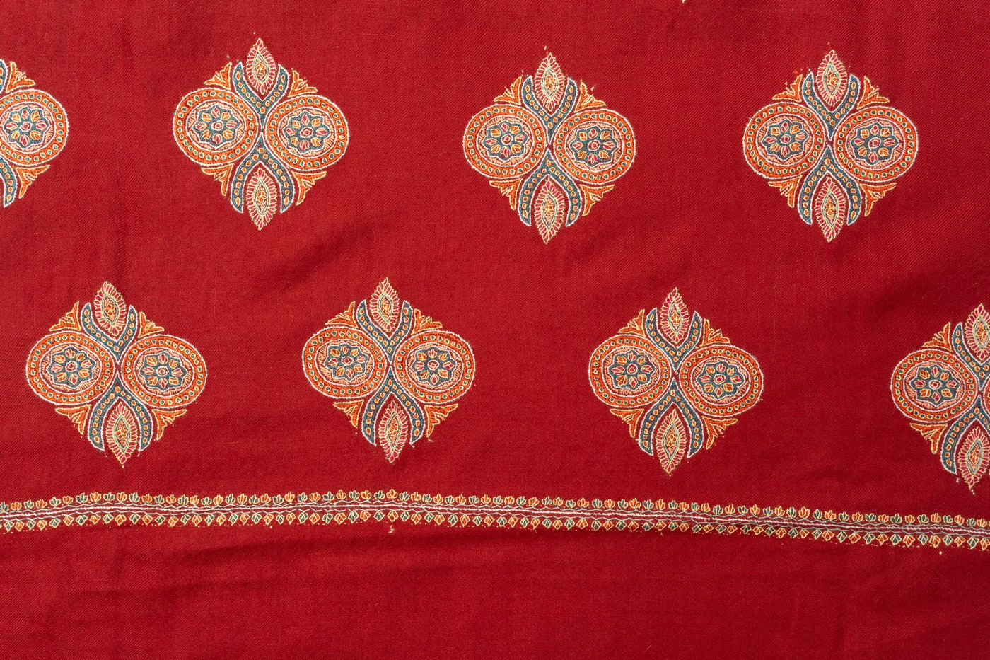 Roshanara Bagh-e-Gulab Pashmina Shawl with Sozni Hand Embroidery