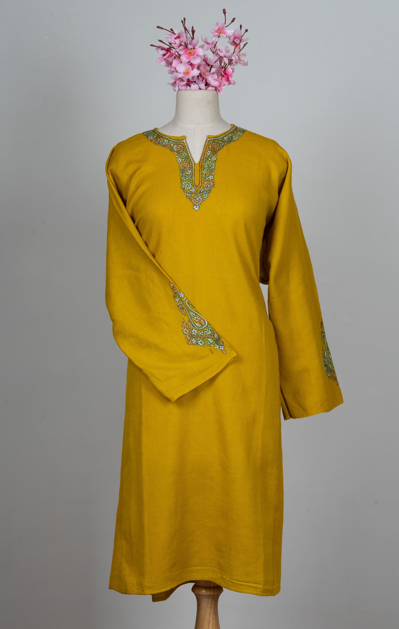 Golden Meadow Sozni Hand Embroidered Pheran
