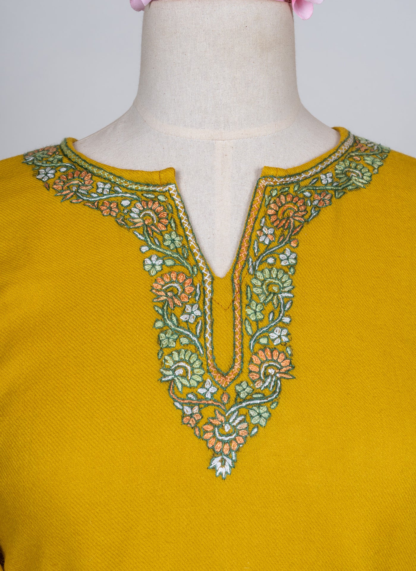 Golden Meadow Sozni Hand Embroidered Pheran