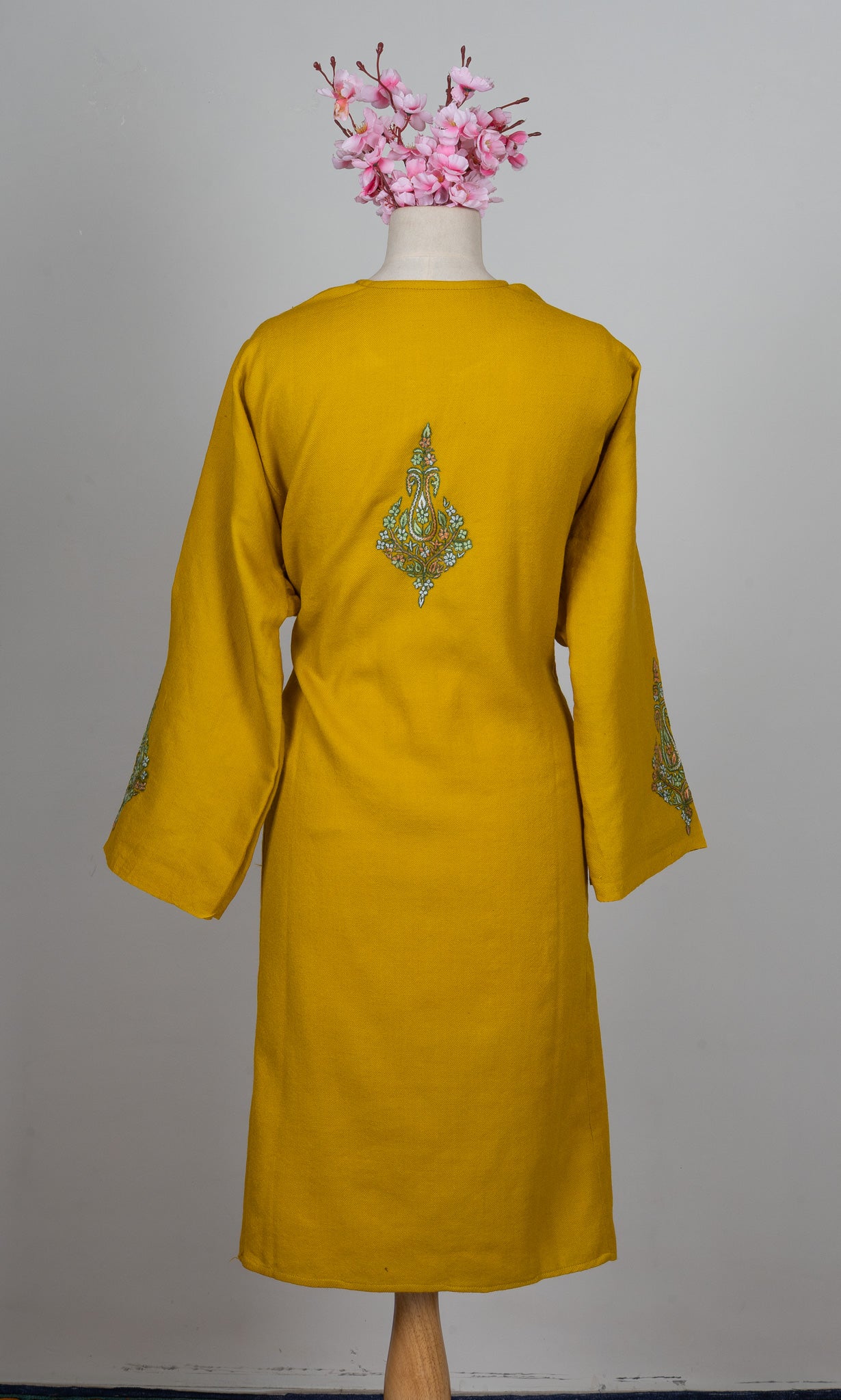 Golden Meadow Sozni Hand Embroidered Pheran