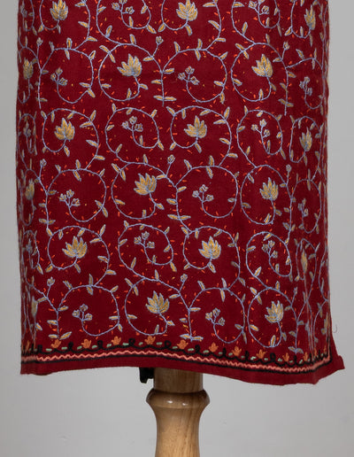 Ruby Bloom Sozni Hand Embroidered Pheran