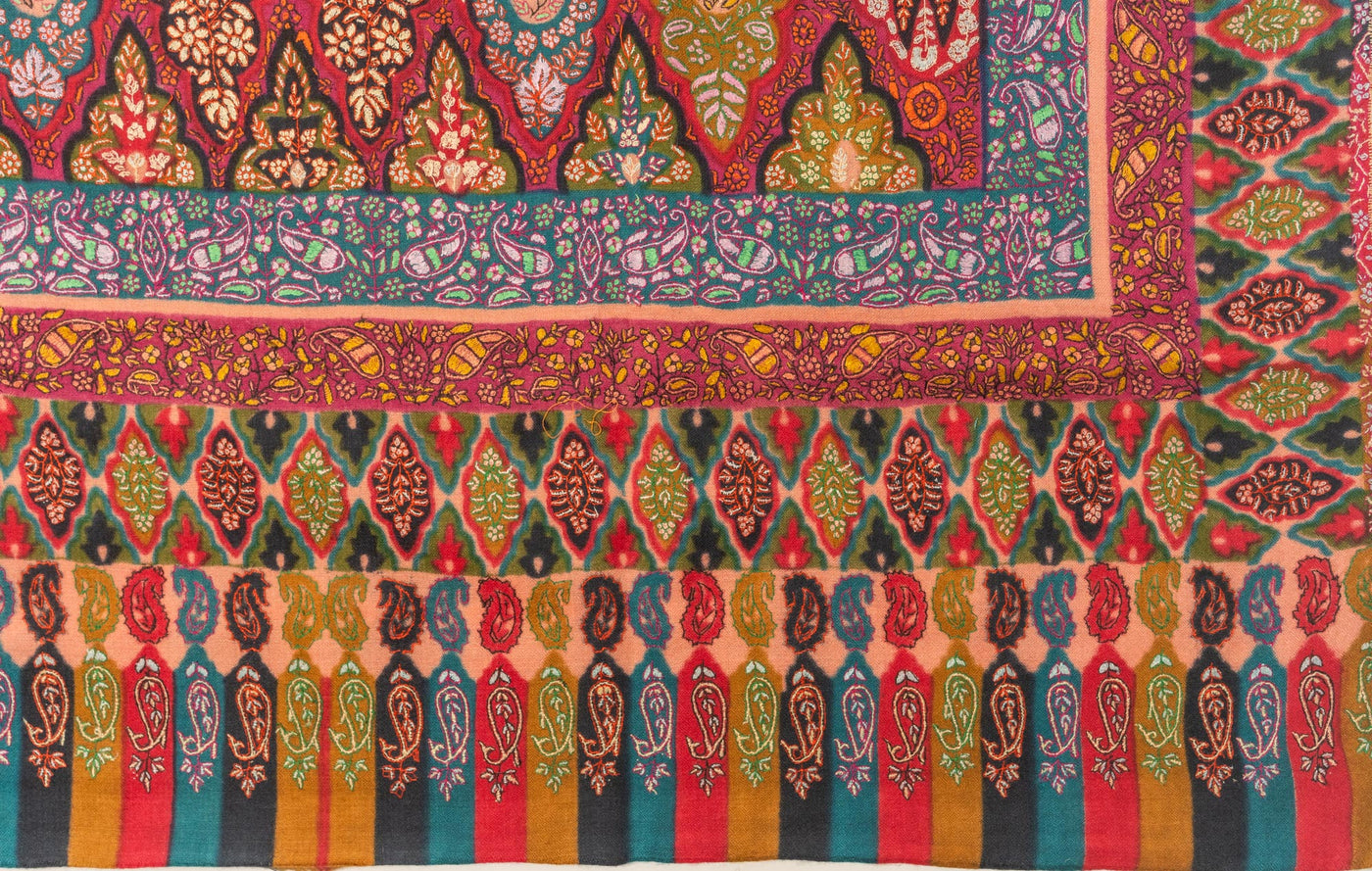 Gul-e-Firdaus Pashmina Shawl with Sozni Hand Embroidery