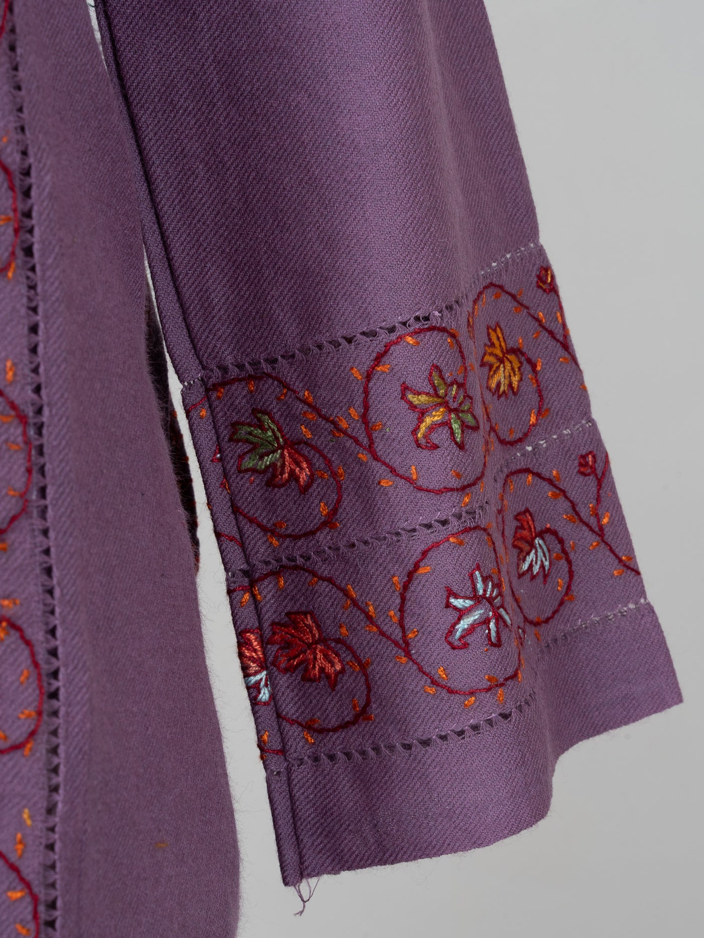 Amethyst Vine Sozni Hand Embroidered Pheran