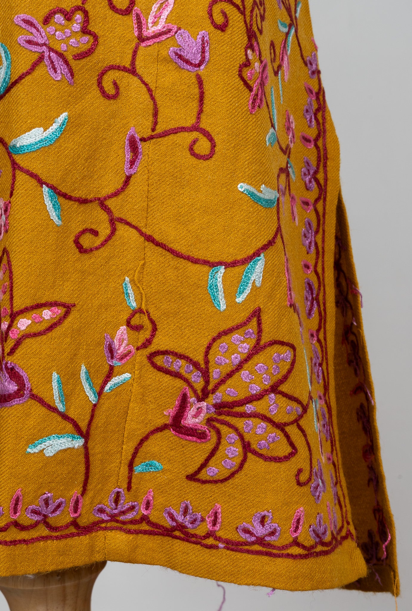 Marigold Bloom Sozni Hand Embroidered Pheran