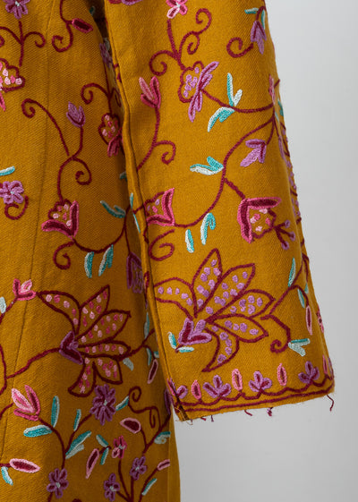 Marigold Bloom Sozni Hand Embroidered Pheran