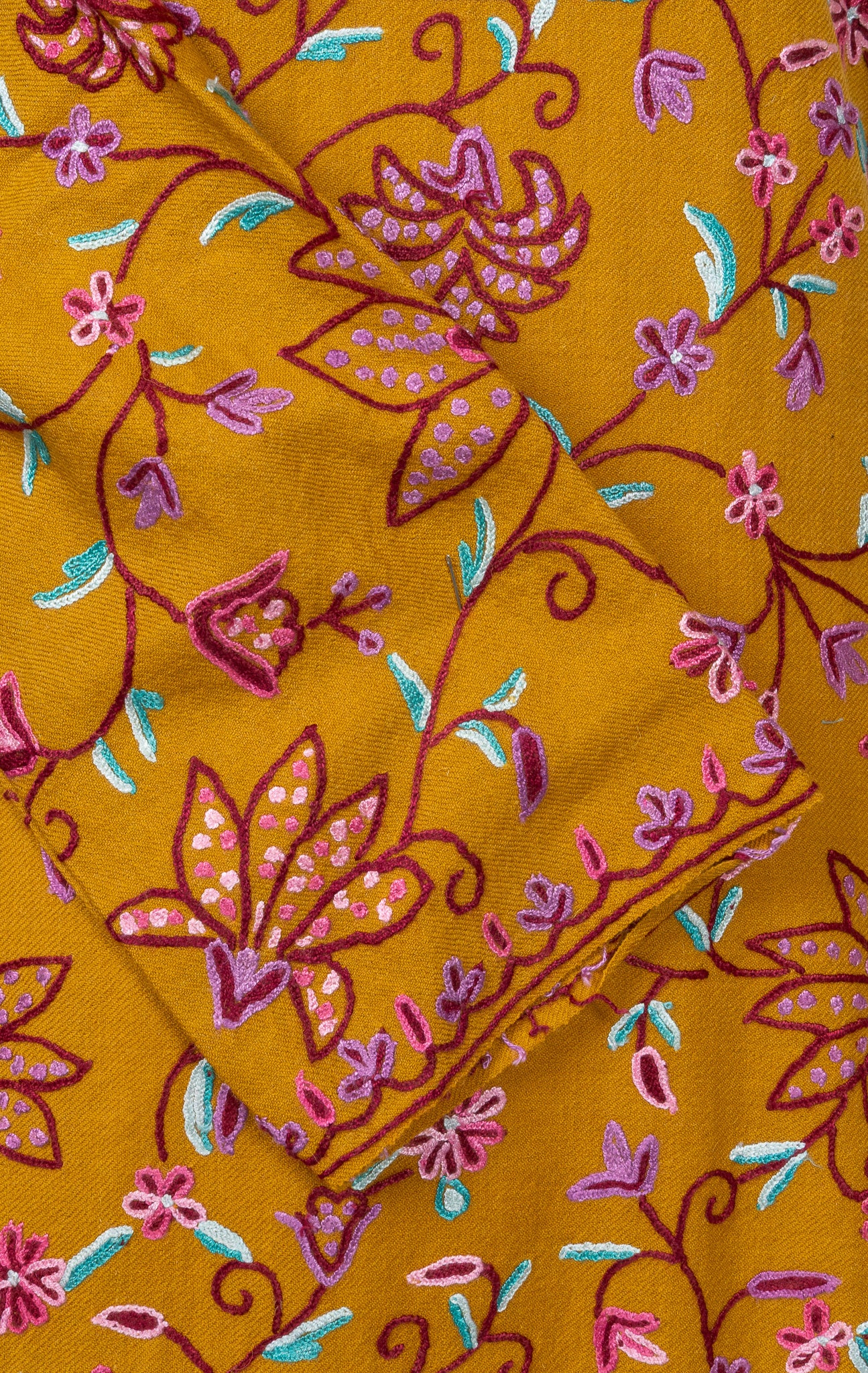 Marigold Bloom Sozni Hand Embroidered Pheran