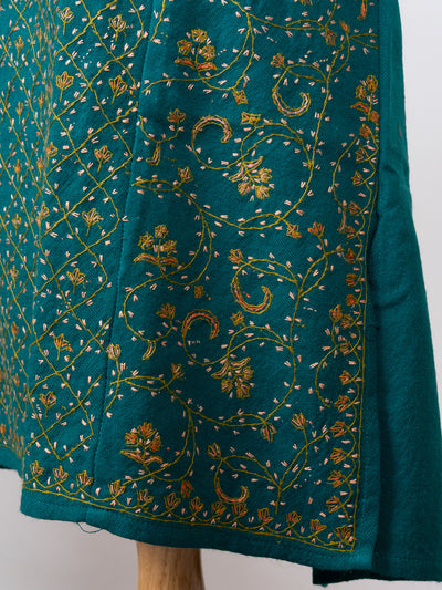 Jade Lattice Sozni Hand Embroidered Pheran