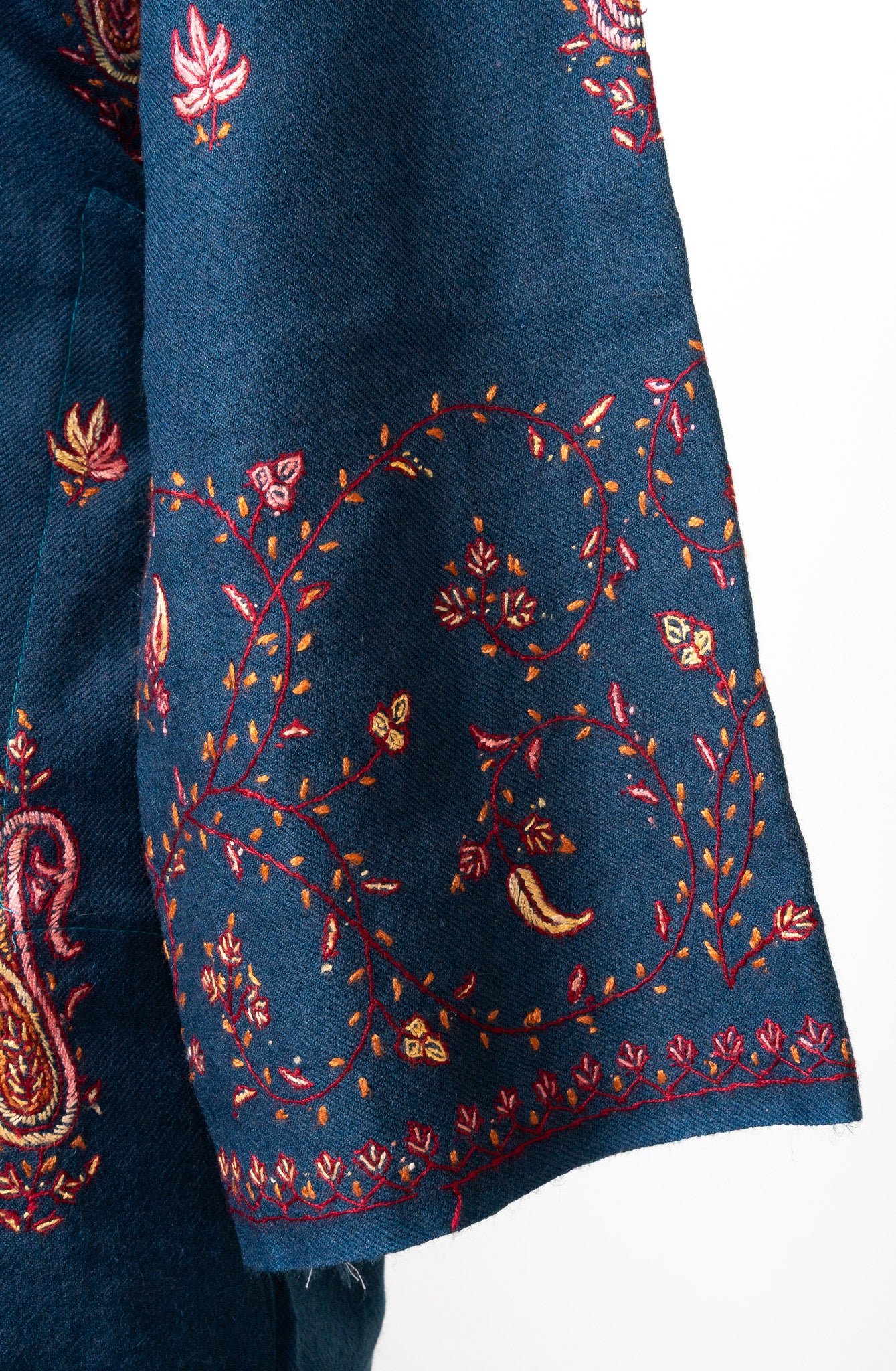 Midnight Scroll Sozni Hand Embroidered Pheran