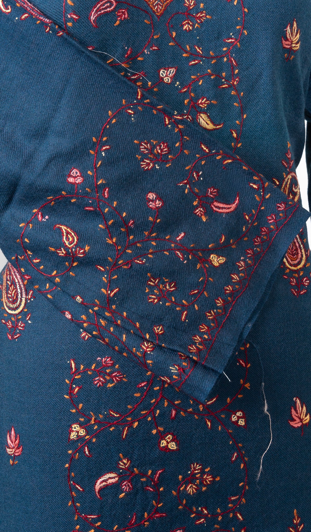 Midnight Scroll Sozni Hand Embroidered Pheran