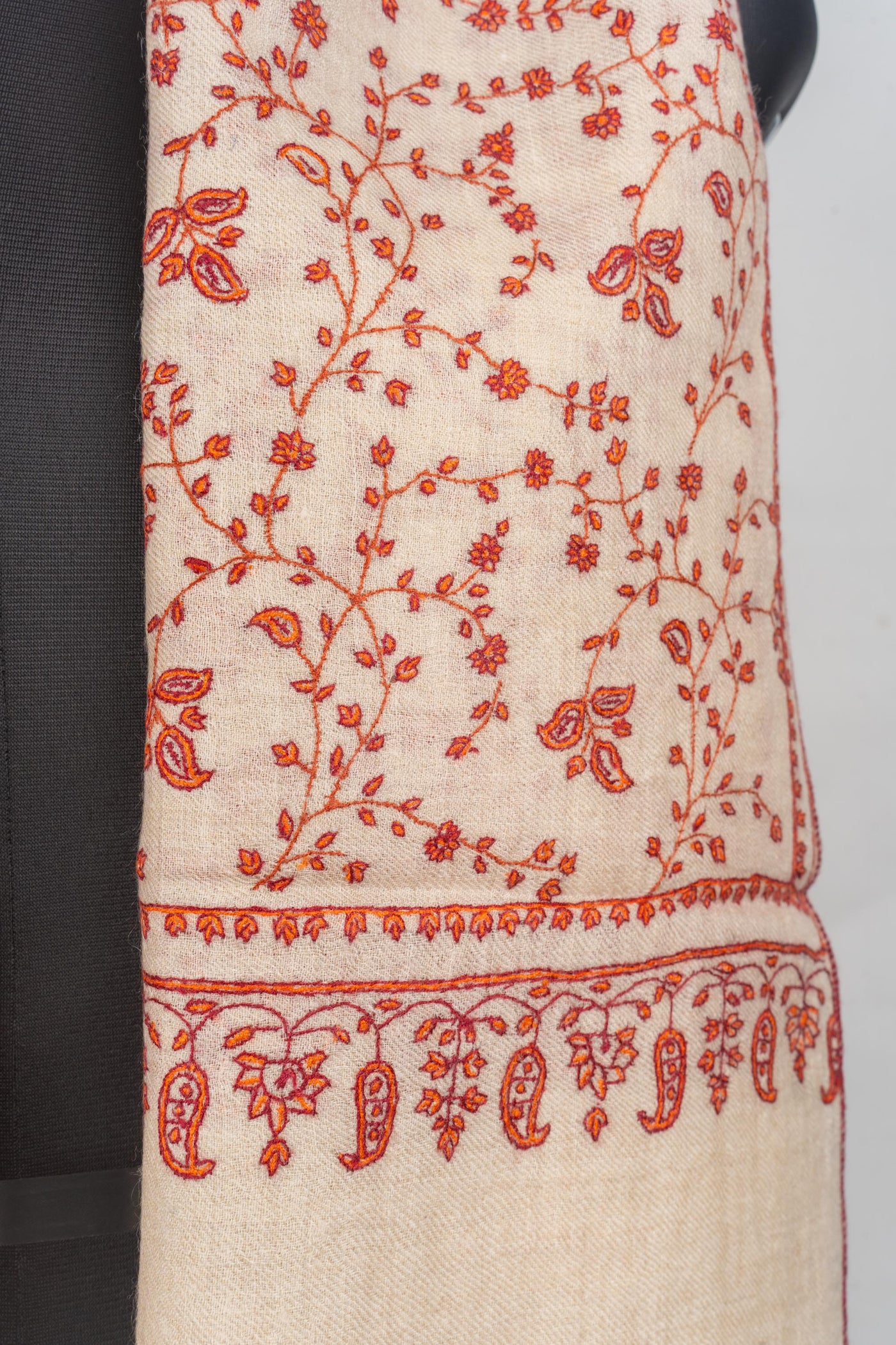 Gul-e-Bahar Sozni Hand Embroidery Pashmina Scarf
