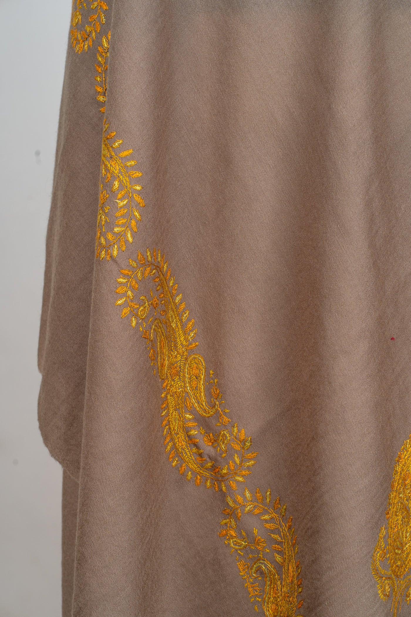 Zard Bahaar: Hand-Embroidered Sozni Shawl in Merino Wool