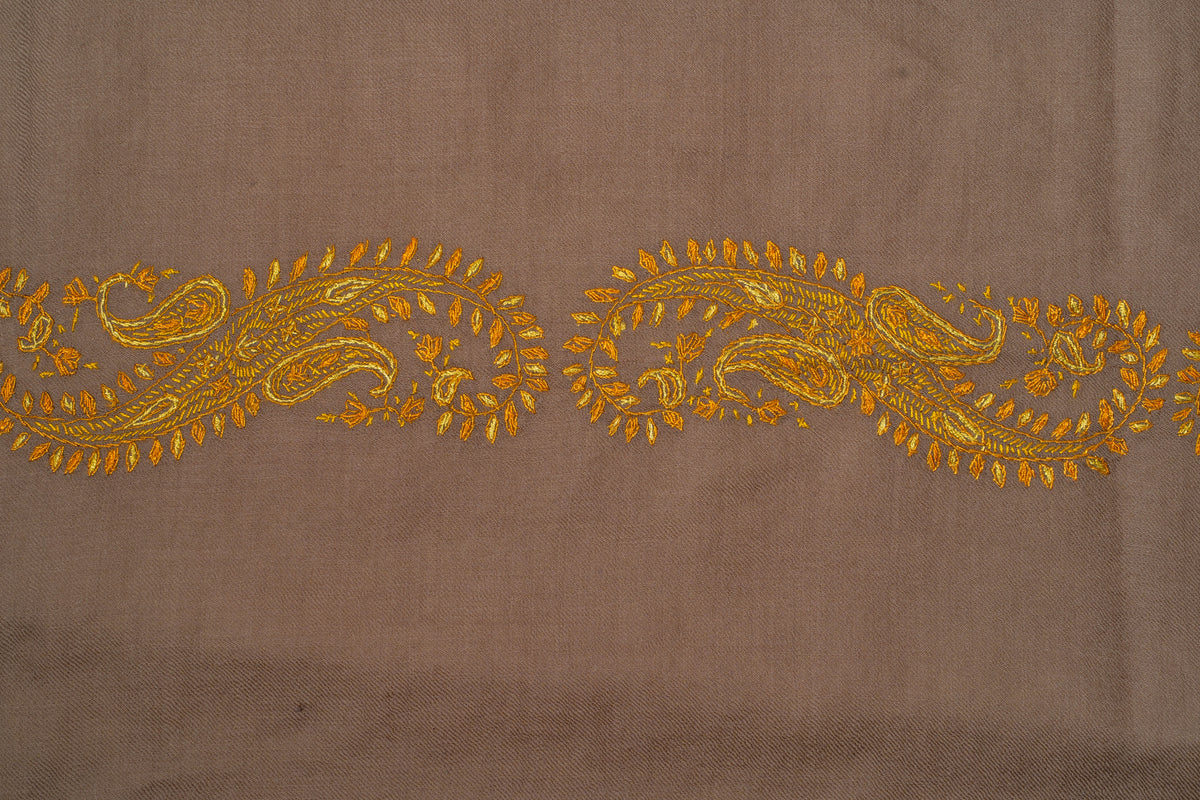 Zard Bahaar: Hand-Embroidered Sozni Shawl in Merino Wool