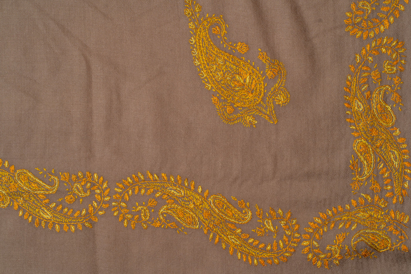 Zard Bahaar: Hand-Embroidered Sozni Shawl in Merino Wool