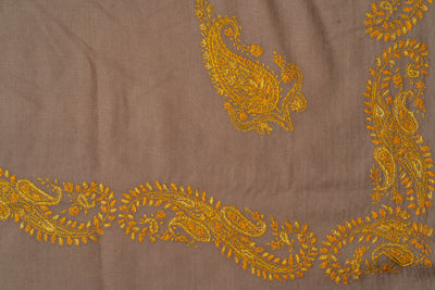 Zard Bahaar: Hand-Embroidered Sozni Shawl in Merino Wool