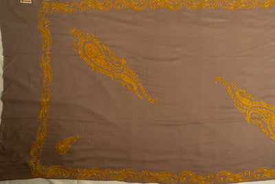 Zard Bahaar: Hand-Embroidered Sozni Shawl in Merino Wool