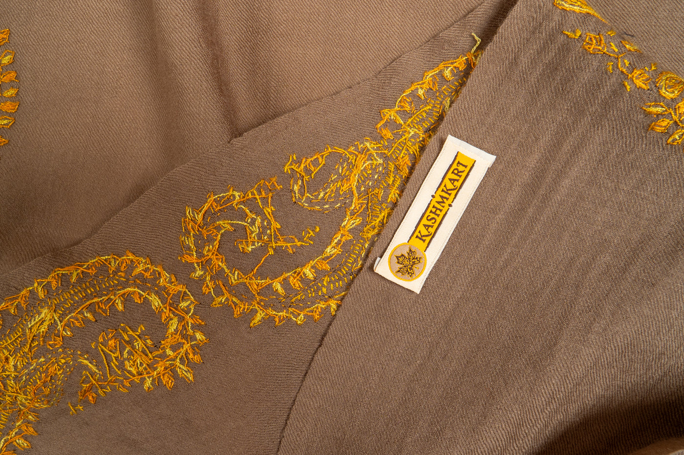 Zard Bahaar: Hand-Embroidered Sozni Shawl in Merino Wool