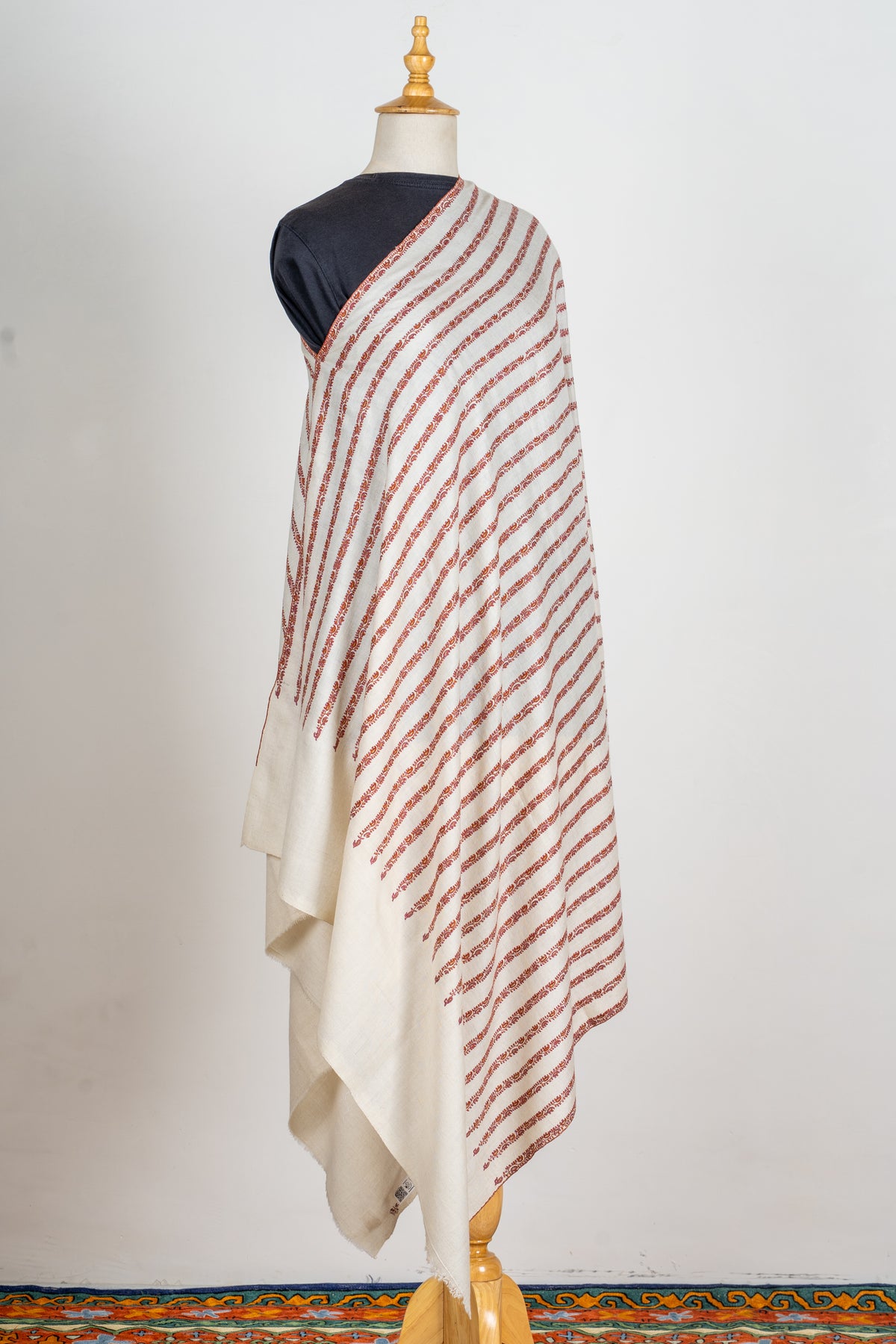 Gul-e-Afshan – Hand-Embroidered Pure Pashmina Shawl