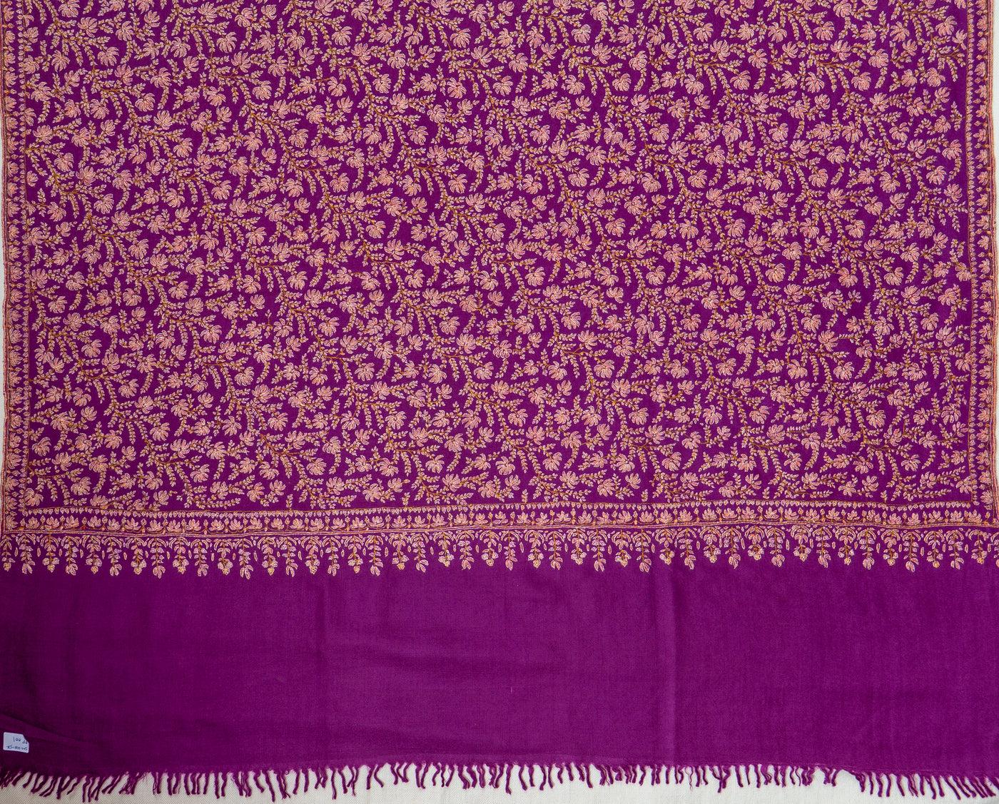 Baad-e-Gul – Plum Sozni Hand-Embroidered Pashmina Shawl