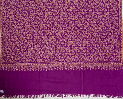 Baad-e-Gul – Plum Sozni Hand-Embroidered Pashmina Shawl