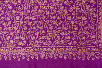 Baad-e-Gul – Plum Sozni Hand-Embroidered Pashmina Shawl