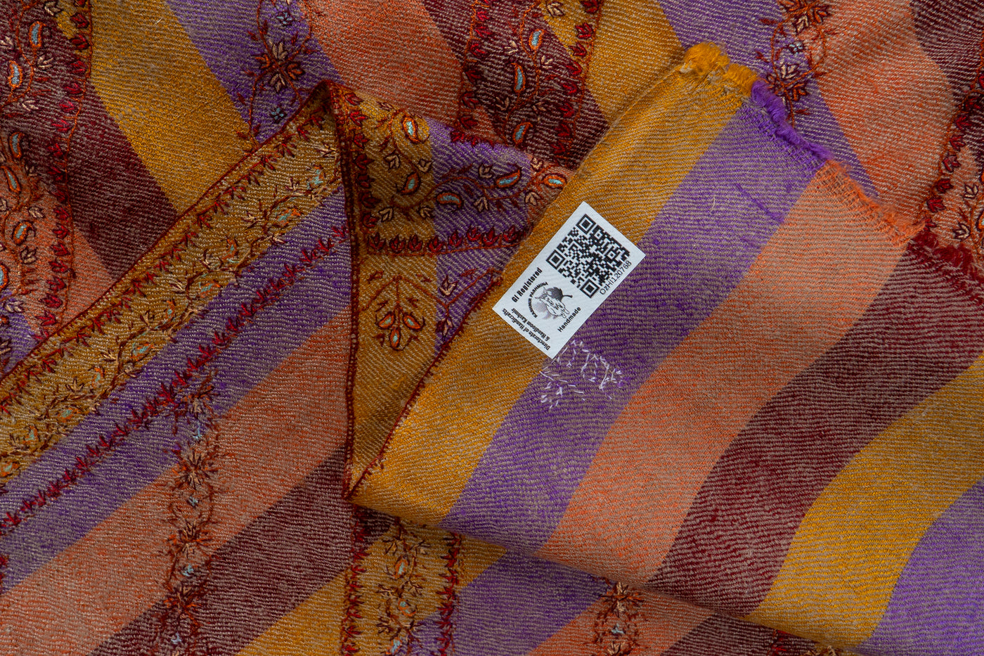 Gulnaar Baadal – Handcrafted Multistrip Pashmina Shawl