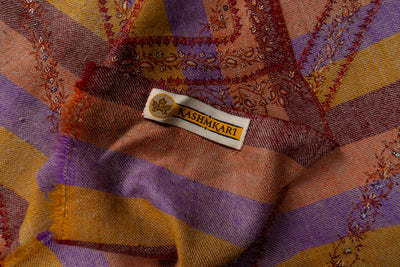Gulnaar Baadal – Handcrafted Multistrip Pashmina Shawl