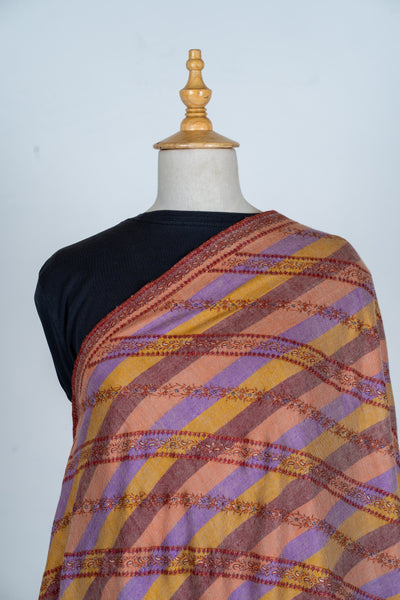 Gulnaar Baadal – Handcrafted Multistrip Pashmina Shawl
