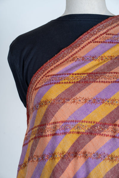 Gulnaar Baadal – Handcrafted Multistrip Pashmina Shawl