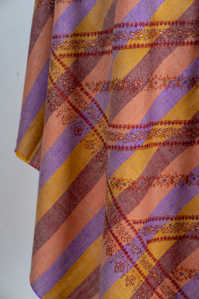 Gulnaar Baadal – Handcrafted Multistrip Pashmina Shawl
