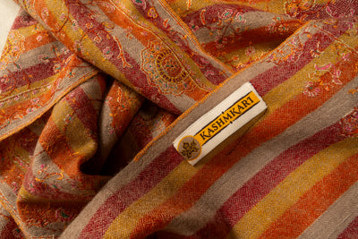Sunset Reverie - Hand crafted pure pashmina shawl